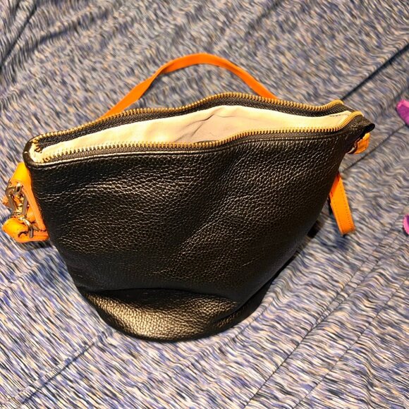 VALENTINA Italia Handbag Crossbody Pebbled Brown Leather Made in Italy, - Picture 5 of 8